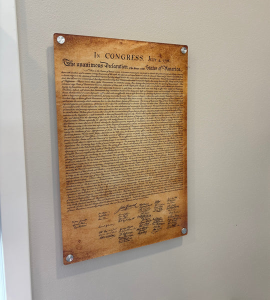 Declaration of Independence Acrylic Sign